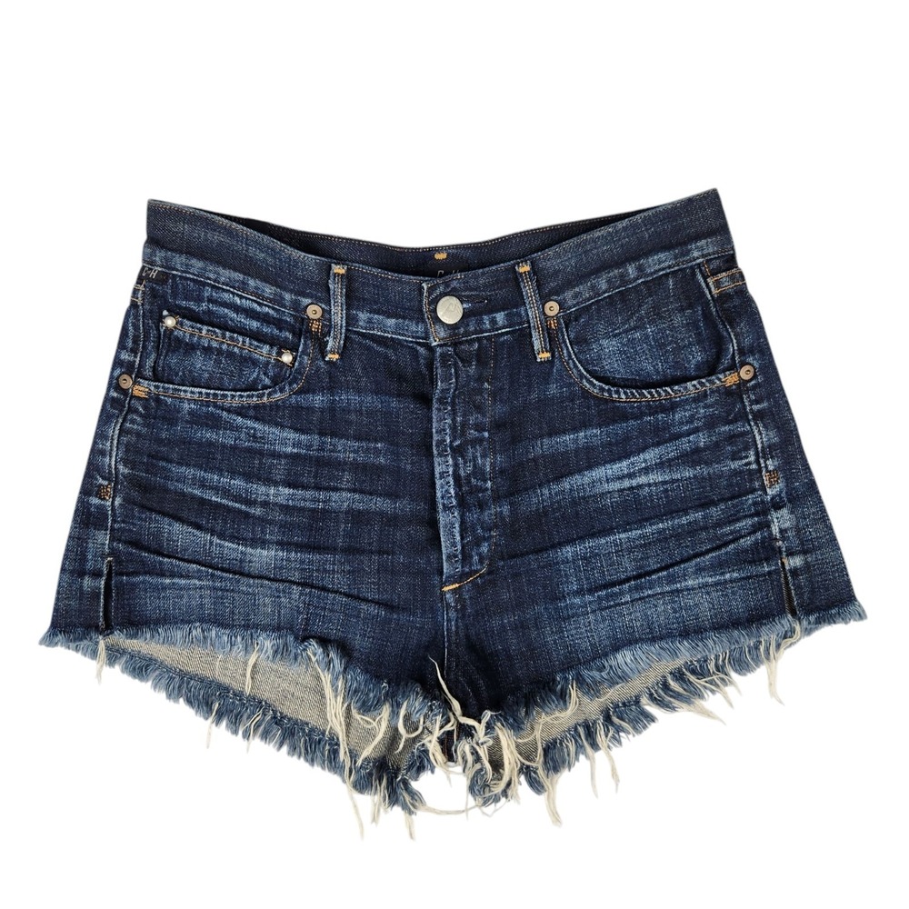Citizens of Humanity Shorts Size 26 Button Fly Mid Rise Dark Blue Denim